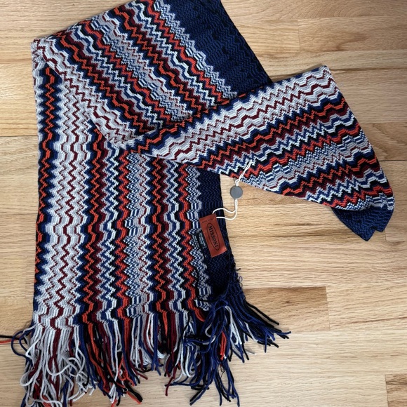 Missoni Large Multicolor Zigzag Wool Scarf /Stola - Picture 1 of 6